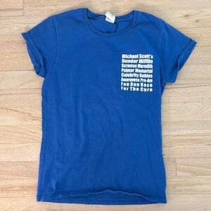 Dundee Mifflin Michael Scott’s Dunder Mifflin Scranton race tee,blue/white,small